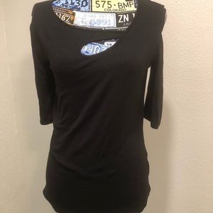 Black cold shoulder top